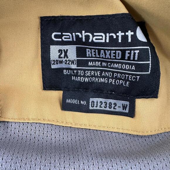 Carhartt Storm Defender Jacket Womens 2X Yellow Full Zip Loose Fit Hooded - Picture 5 of 12